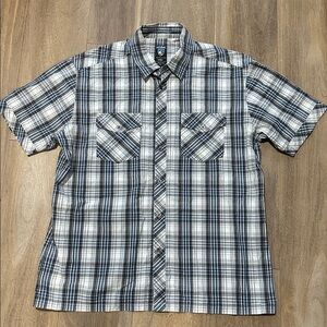 Kuhl Blue Multi Plaid Suncel Short Sleeve Button up Shirt Mens‎